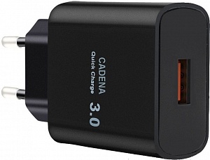 Сетевое зарядное устройство CADENA USB Quick Charge 3.0, SL15