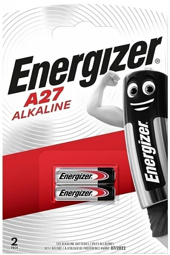Батарейка A27 - Energizer Alkaline A27/E27A 12V, 2шт (Т)