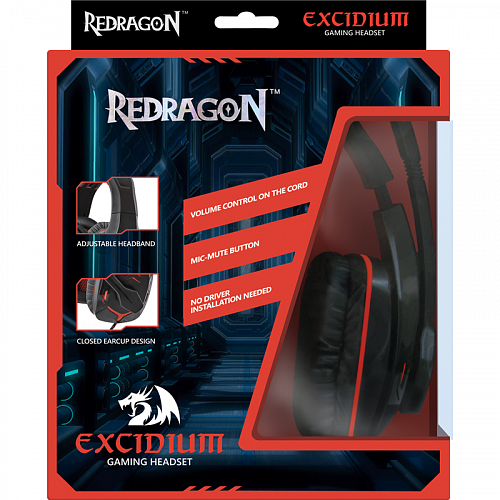 Игровая гарнитура Redragon Excidium красно-черная