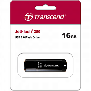Накопитель USB Transcend JetFlash 350 16GB, USB 2.0, черный