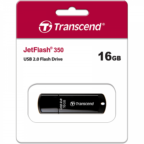 Накопитель USB Transcend JetFlash 350 16GB, USB 2.0, черный