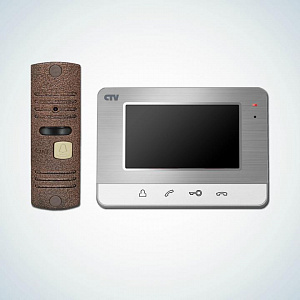 Комплект цветного видеодомофона CTV-DP401 S, цвет серебро