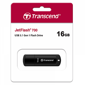 Накопитель USB Transcend JetFlash 700 16GB, USB 3.0, черный