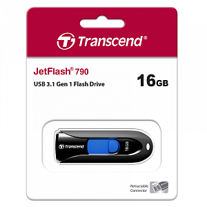 Накопитель USB Transcend JetFlash 790 16GB, USB 3.0, черно-синий