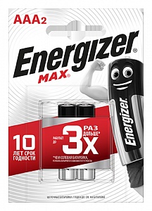 Батарейка AAА - Energizer Max E92, 1.5V, 2шт. (Т)