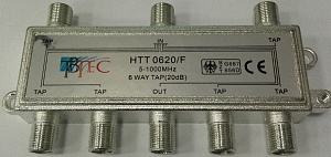 TBTec-HTT0620F, Ответвитель абонетский на 6 отводов, F-разъём, улучшенного качества